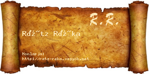 Rátz Réka névjegykártya